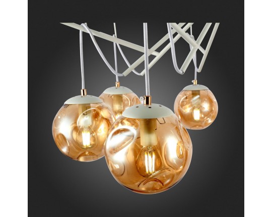 SLE110202-08 Светильник потолочный Белый/Янтарный E14 8*40W