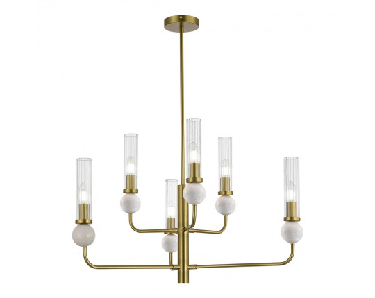 SL1244.303.06 Светильник подвесной ST-Luce латунь/прозрачный E14 6*40W