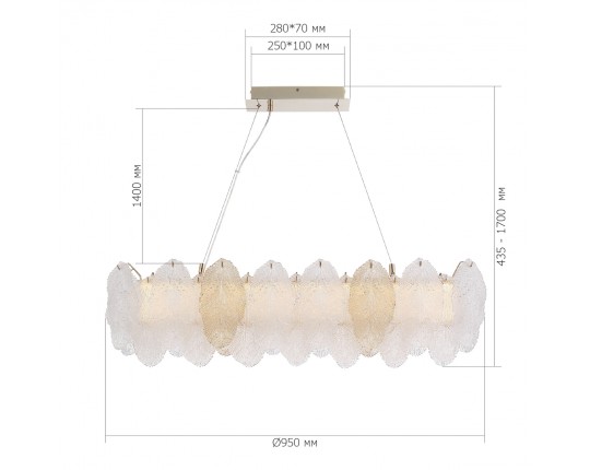 SL6135.233.01 Светильник подвесной ST-Luce золото/прозрачный, янтарный LED 1*24W 3000K