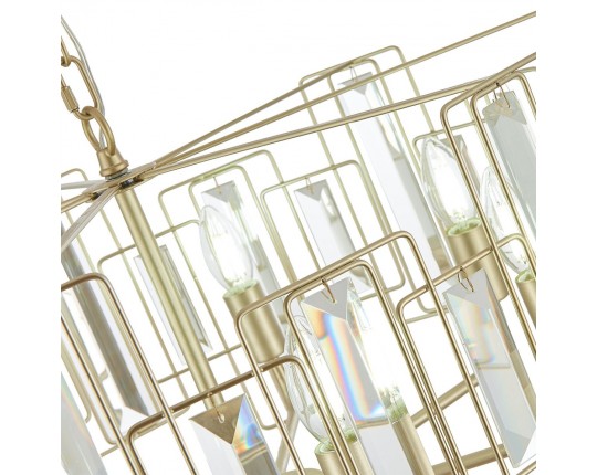 SLE103403-07 Светильник подвесной Шампань/Прозрачный E14 7*40W