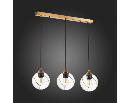 SLE103103-03 Светильник подвесной Золотистый/Прозрачный E27 3*60W