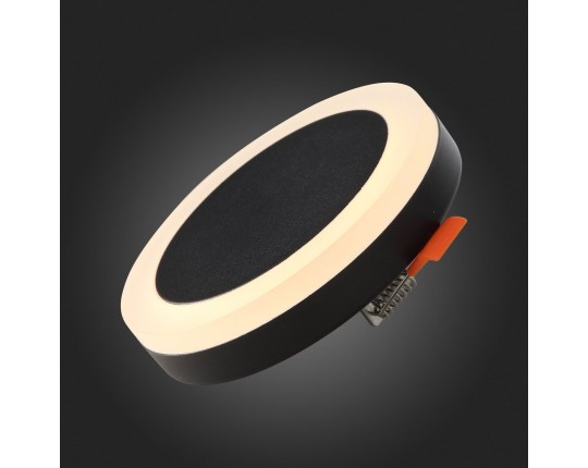 ST104.402.06 Светильник встраиваемый Черный LED 1*6W 3000K 468Lm Ra>80 120° IP20 D110xH20 170-240V