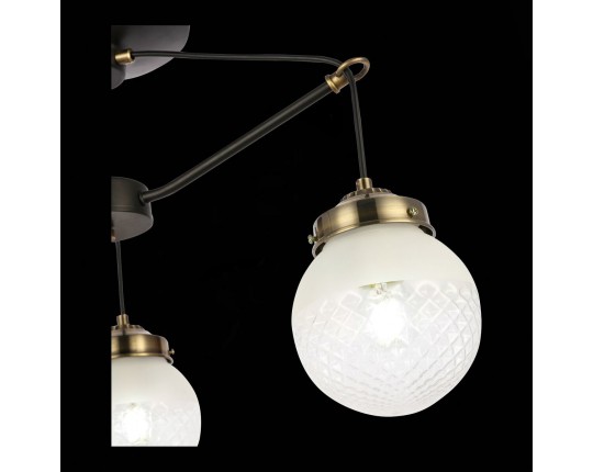 SLE110302-03 Светильник потолочный Черный, Бронза/Прозрачный, Белый E27 3*60W