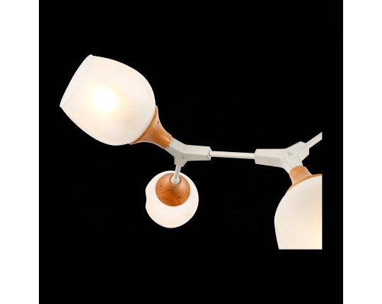 SLE113502-05 Светильник потолочный Белый, Светлое дерево/Белый E27 5*60W