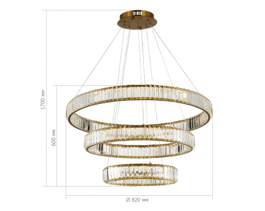 SL1622.303.03 Люстра подвесная ST-Luce Латунь/Прозрачный LED 1*122W 4000K