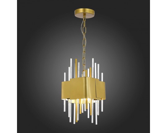 SL1633.203.04 Люстра подвесная ST-Luce Матовое золото/Матовое золото,Прозрачный E14 4*40W