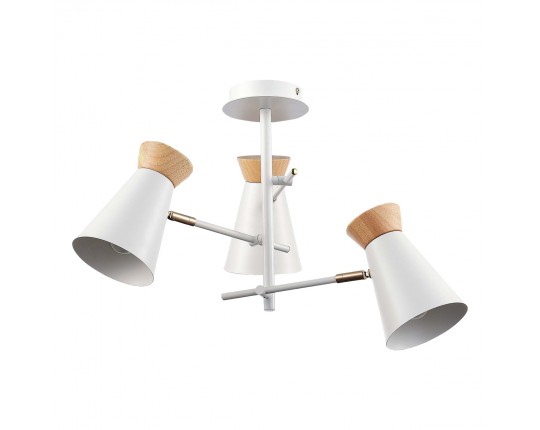 SLE1252-502-03 Светильник потолочный Белый, Золотистый/Белый, Дерево E27 3*60W