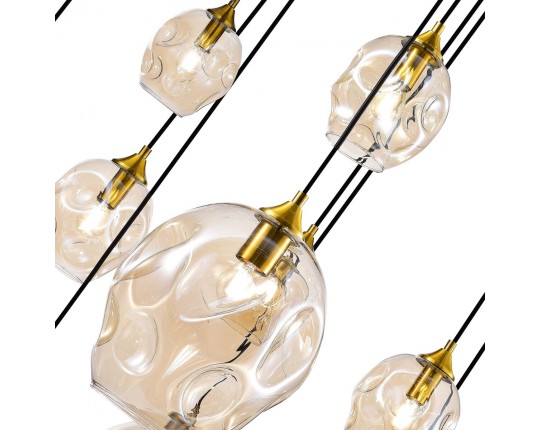 SL1188.303.16 Люстра подвесная ST-Luce Латунь/Коньячный E14/E27 12+4*40W