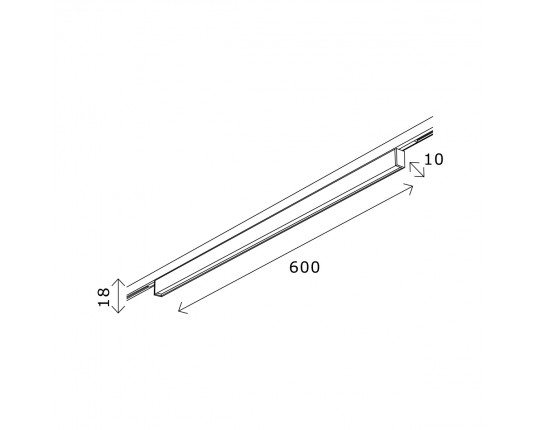 ST665.446.16 Магнитный трековый светильник Черный LED 1*16W 4000K 720Lm Ra>80 36° IP20 L600xW10xH18