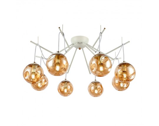 SLE110202-08 Светильник потолочный Белый/Янтарный E14 8*40W