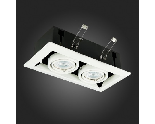 ST250.558.02 Св-к встр. Черный, Белый GU10 2*50W  IP20 L245xW126xH70 220V Без ламп