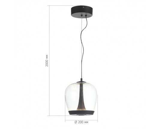 SL6014.423.01 Светильник подвесной ST-Luce Черный/Прозрачный, Черный LED 1*17W 3000K