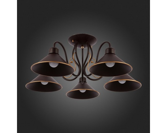 SLE120402-05 Светильник потолочный темно-коричневый/темно-коричневый E27 5*60W