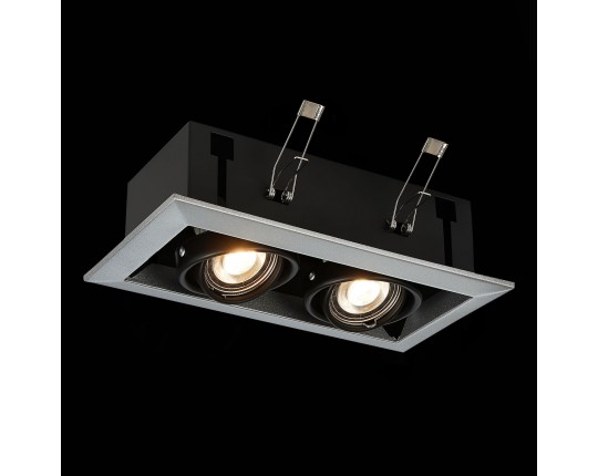 ST250.148.02 Св-к встр. Черный GU10 2*50W  L245xW126xH70 220V Без ламп