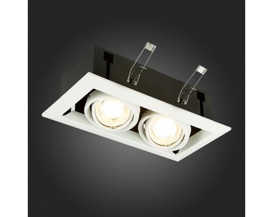 ST250.558.02 Св-к встр. Черный, Белый GU10 2*50W  IP20 L245xW126xH70 220V Без ламп