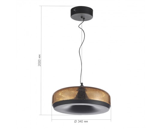 SL6014.603.01 Светильник подвесной ST-Luce Черный/Коричневый, с пузырьками LED 1*42W 3000K