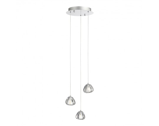 SL6017.101.03 Светильник подвесной ST-Luce Хром/Прозрачный с пузырьками воздуха LED 3*3W 3000K