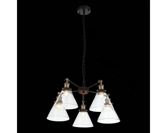 SL237.413.05 Люстра подвесная ST-Luce Черный, Матовое золото/Прозрачный E27 5*60W