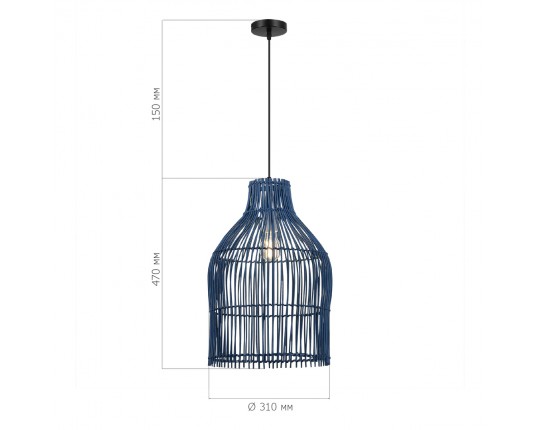 SL1513.403.01 Светильник подвесной ST-Luce Черный/Синий E27 1*40W
