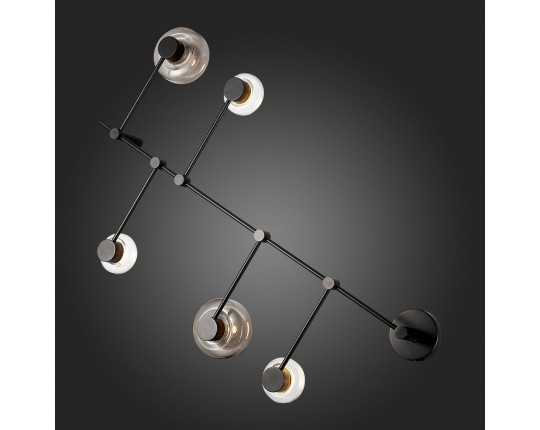 SL6005.401.05 Светильник настенно-потолочный ST-Luce Черный/Дымчатый, Прозрачный LED 5*3W 3000K