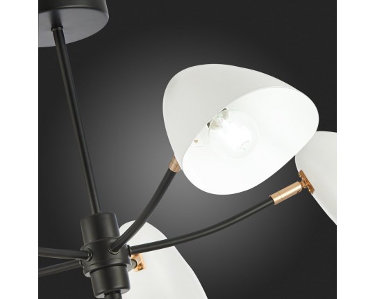 SLE103602-05 Светильник потолочный Черный, Золотой/Белый E14 5*40W