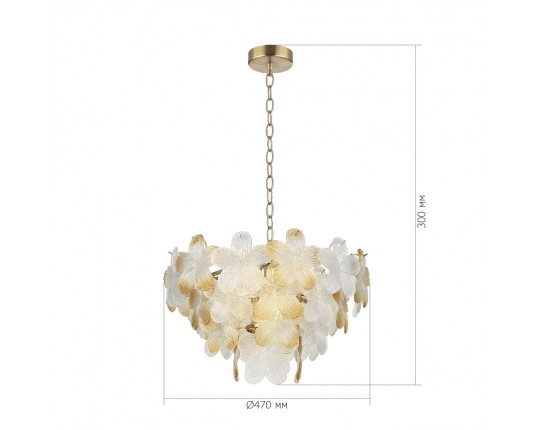 SL6240.203.06 Светильник подвесной ST-Luce золотистый/Прозрачный, янтарный E14 6*60W