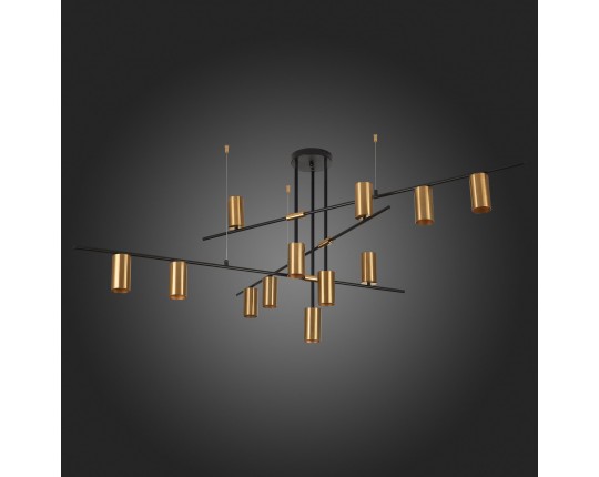 SL1206.402.12 Светильник потолочный ST-Luce Черный/Латунь GU10 12*7W