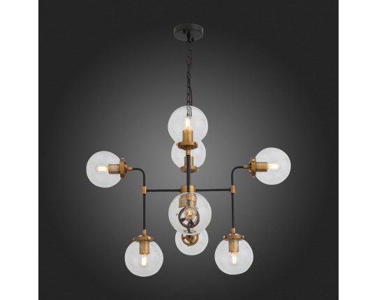 SL234.403.08 Люстра подвесная ST-Luce Черный, Золото/Прозрачный E27 8*40W