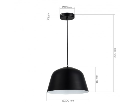 SLE1805-403-01 Светильник подвесной Черный/Черный E27 1*40W