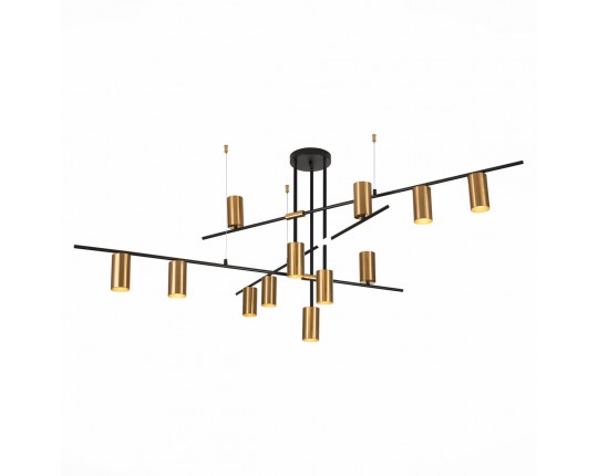 SL1206.402.12 Светильник потолочный ST-Luce Черный/Латунь GU10 12*7W