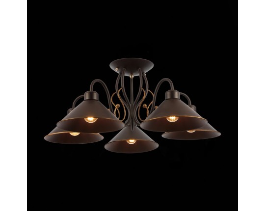 SLE120402-05 Светильник потолочный темно-коричневый/темно-коричневый E27 5*60W