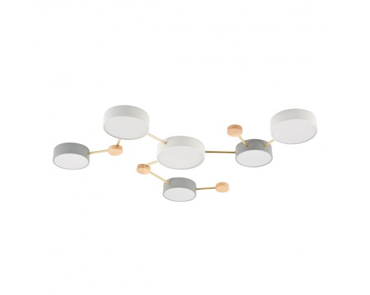 SLE600102-06 Светильник потолочный Золотистый, Светлое дерево/Белый, Серый LED 6*15W 4000K