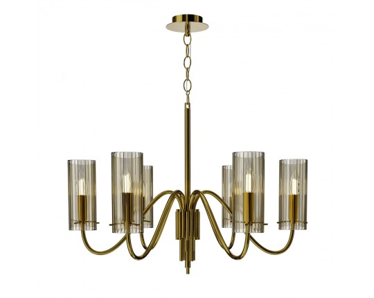 SL2005.303.06 Светильник подвесной ST-Luce латунь/коньячный E14 6*40W