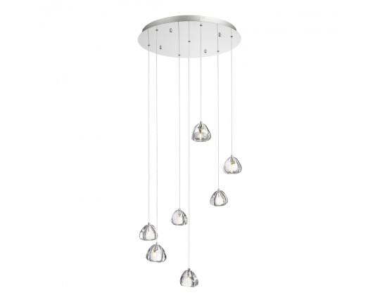 SL6017.101.07 Светильник подвесной ST-Luce Хром/Прозрачный с пузырьками воздуха LED 7*3W 3000K