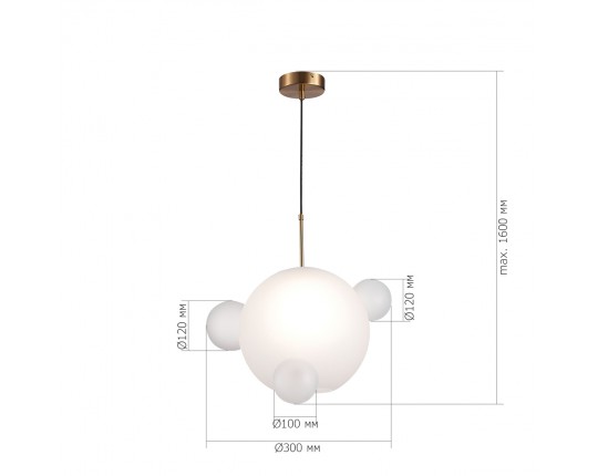 SL1133.503.01 Светильник подвесной ST-Luce Латунь/Белый E27 1*60W