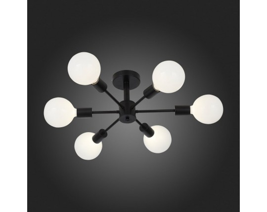 SL419.402.06 Светильник потолочный Черный E27 6*60W