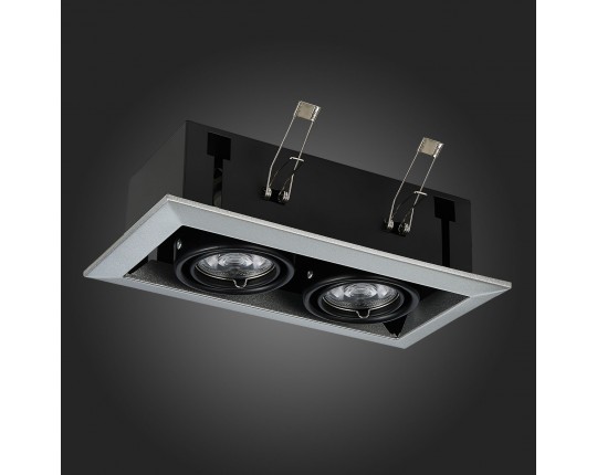 ST250.148.02 Св-к встр. Черный GU10 2*50W  L245xW126xH70 220V Без ламп