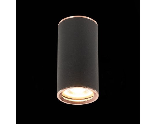 ST111.427.01 Светильник потолочный Черный GU10 1*50W D54xH105 220V Без ламп