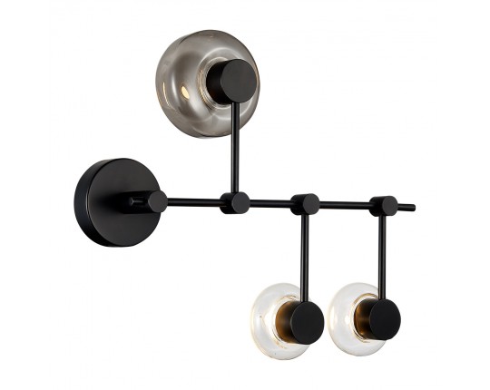 SL6005.401.03 Светильник настенно-потолочный ST-Luce Черный/Дымчатый, Прозрачный LED 3*3W 3000K