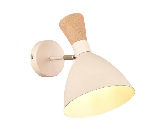 SLE1256-501-01 Светильник настенный Бежевый/Бежевый, Светлое дерево, Золотистый E14 1*40W