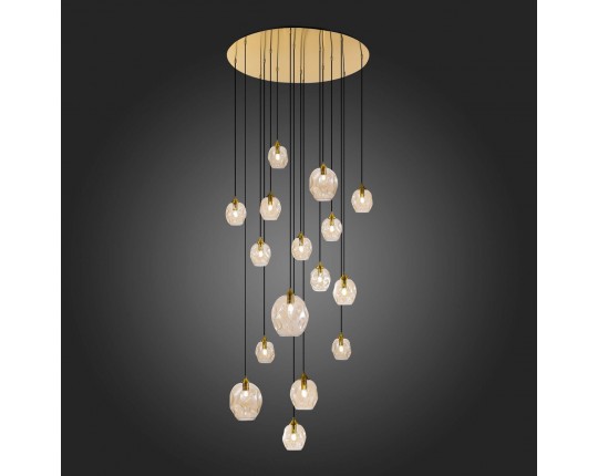 SL1188.303.16 Люстра подвесная ST-Luce Латунь/Коньячный E14/E27 12+4*40W