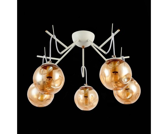 SLE110202-05 Светильник потолочный Белый/Янтарный E14 5*40W