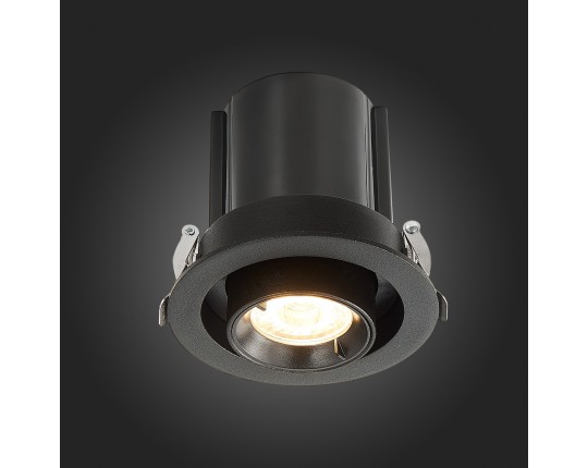 ST702.338.12 Св-к встр. Черный LED 1*12W 3000K 900Lm Ra80 24° IP20 D90xH92 180-240V
