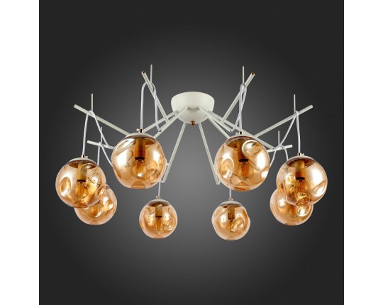 SLE110202-08 Светильник потолочный Белый/Янтарный E14 8*40W