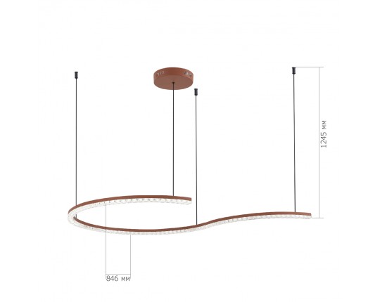 SL1018.603.01 Светильник подвесной ST-Luce терракотовый/прозрачный LED 1*65W 4000K