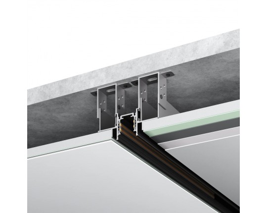 ST1004.429.12 Шинопровод магнитный встраиваемый под ГКЛ 12мм ST-Luce Черный L2000мм(заглушки в комп)