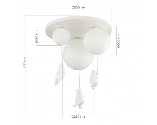 SLE115402-03 Светильник потолочный Белый/Белый E27/G9 3*160W