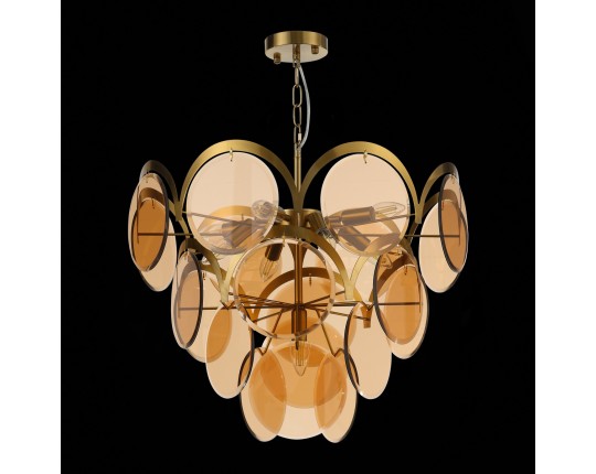 SL1161.333.09 Люстра подвесная ST-Luce Латунь/Янтарный E14 9*60W