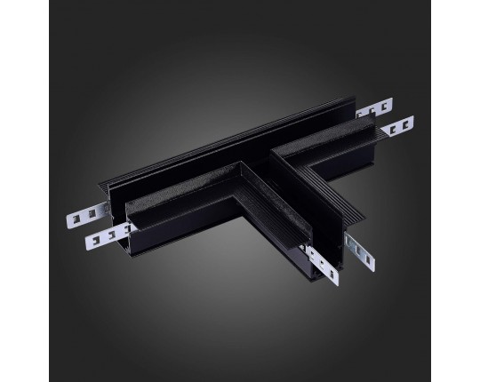 ST007.499.12 Коннектор T-оБразный для встраиваемого магнитного шинопровода под ГКЛ 12мм ST-Luce Черн