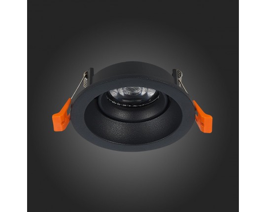 ST208.408.01 Св-к встр. Черный GU10 1*50W  D94xH40 220V Без ламп